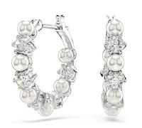 Swarovski Boucle D'Oreille Matrix Pearl Hoops Blanc/RHS 5709256