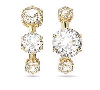 Swarovski Boucle d'oreilles Constella, manchettes d'oreilles coupe ronde, placage de ton or, blanc