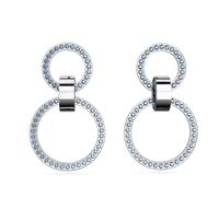 Swarovski - Boucles d`oreilles bleues plaquées rhodium - Femme - Accessoires - Gris - Taille: ONE Size