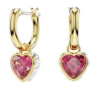 Swarovski Pendants d'oreilles Chroma Cœur Rouges – Placage de ton or