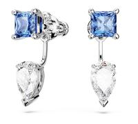 Swarovski Boucles d’oreilles transformables Mesmera, Tailles diverses, Amovible, Bleues, Métal rhodié