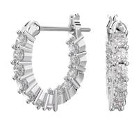 Swarovski Anneaux d'oreilles Vittore – Taille ronde, blancs, métal rhodié