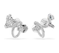 Swarovski Boucles d'oreilles à clip Hyperbola - Coupe mixte - Blanc - Plaqué rhodium