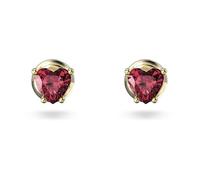 Swarovski – Clous d'oreilles Stilla – Cœurs rouges – Placage de ton or