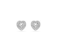 Swarovski Boucles d'oreilles à tige, coupes mixtes, cœur, blanc, plaqué rhodium, One Size