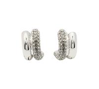 Swarovski Anneaux d'oreilles Dextera – Mini, taille ronde, blancs, métal rhodié