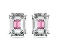 Swarovski Boucles d'oreilles Chroma, taille octogonale, métal rhodié avec cristaux roses et blancs
