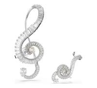 Swarovski - Boucles d'oreilles clip cristal taille baguette - Femme - Accessoires - Gris - Taille: ONE Size