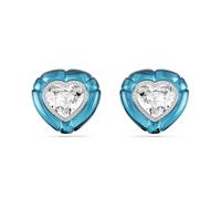 Swarovski Boucles d'oreilles clip Dulcis, Taille cœur, Pavé, Cœur, Bleues, Métal rhodié