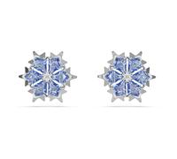 Swarovski Boucles d'oreilles clous Magic, Flocon de neige, cristaux Zirconia bleus, métal rhodié