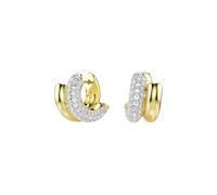 Boucles d'oreilles - SWAROVSKI - Dextera - Plaqué or doré - Mini créoles 1 6×1×1 5 cm - Cristaux blancs
