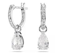 Swarovski - Boucles d'oreilles créoles pendantes Stilla avec cristaux taille poire - Femme - Accessoires - Gris - Taille: ONE Size