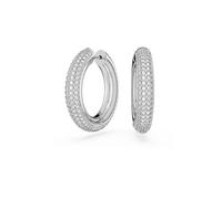 Swarovski Anneaux d'oreilles Dextera, Medium, Blanches, Métal rhodié