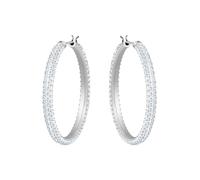 Boucles d'oreilles - SWAROVSKI - Stone Hoop - Cristal Blanc - Métal Argenté - Créole