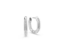 Swarovski Anneaux d'oreilles, de la collection Dextera, de forme octogonale, cristaux Zirconia incolores, de taille ronde, en métal rhodié