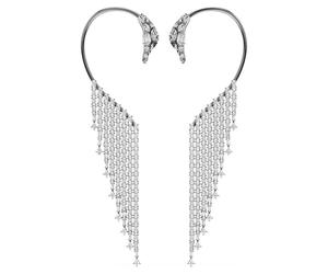 Swarovski Boucles d'oreilles ear cuff The Vienna Collection, Cygne, Blancs, Plaqué ruthénium