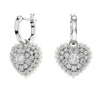 Swarovski - Boucles d'Oreilles en Forme de Cœur Idyllia Blanc Rhodié 5684384 - Femme - Accessoires - Gris - Taille: ONE Size