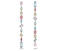 Swarovski Boucles d'oreilles Gema, pendants d'oreilles asymétriques, métal rhodié, multicolores