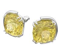 Swarovski Boucles d'oreilles Harmonia — paire de clous coussin, métal rhodié, jaune