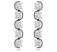 Swarovski Boucles d'oreilles Harmonia, pendants d'oreilles Swarovski, cristaux flottants, finition mix de métal, blanc