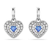 Swarovski Pendants d'oreilles Hyperbola – Cœur – Bleues – Métal rhodié