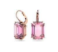 Swarovski Pendants d'oreilles Millenia, Taille octogonale, Rose, Placage de ton or rosé