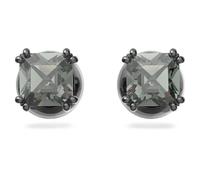 Clous d'oreilles Millenia, Taille Carré, Noires, Métal plaqué ruthénium