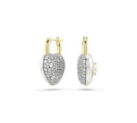 Swarovski Pendants d'oreilles Idyllia, Tailles variées, Cœur, Blanches, Placage de ton or
