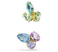 Swarovski Boucles d'oreilles oreille cuff Gema, design asymétrique, coupe mixte, multicolore, plaqué or