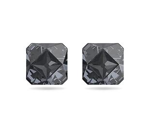 Swarovski Boucles d'oreilles Ortyx, ensemble de clous d'oreilles, taille pyramide, métal plaqué ruthénium, gris