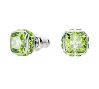 Swarovski - Boucles d'oreilles puces pierre de naissance - coupe carrée - Femme - Accessoires - Vert - Taille: ONE Size