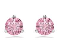 Swarovski Boucles d'oreilles Solitaire - Coupe Ronde - Rose - Plaqué Rhodium - 5717577, taille unique, Plaqué rhodium, Cristal