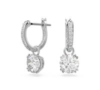 Swarovski – Pendants d'oreilles Constella – Taille ronde, Blanches, Métal rhodié
