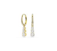 Swarovski Anneaux d'oreilles Stilla Attract, Taille ronde, Blanches, Placage de ton or