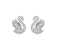 Swarovski Boucles d'oreilles 'Swan' argent / transparent, Taille One Size