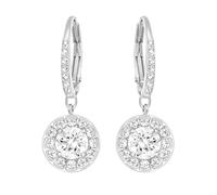 Pendants d'oreilles Una Angelic, Taille ronde, Blanches, Métal rhodié