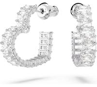 Swarovski Boucles d'oreilles unie Matrix Créoles Cœur Blanc, Argent Rhodié 5653170