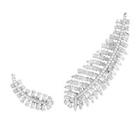 Swarovski Boucles d'oreilles Vienna, coupe mixte, plume, blancs, plaqué rhodium