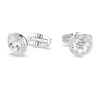 Swarovski Boutons de manchette Una Angelic, coupe ronde, blancs, plaqués rhodium