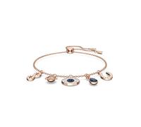 Swarovski Bracelet à breloques Symbolic femme, cristaux blancs et bleus brillants et métal de ton or rosé, taille M