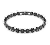 Swarovski Bracelet Angelic Coupe ronde – Noir, plaqué ruthénium noir