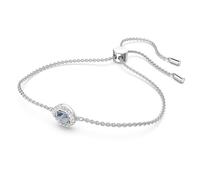 Swarovski Bracelet Collection Angelic Square femme, pièce centrale bleue, cristaux transparents et métal rhodié