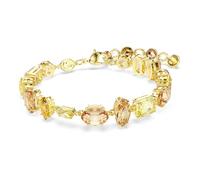 Swarovski Bracelet de la collection Gema, cristaux Zirconia jaunes et ambrés de tailles variées, avec un placage de ton or