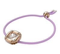 Swarovski Bracelet Dulcis femme, cristal taillé avec précision, coussiné sur une monture rose gold brillante moulée avec cordon violet