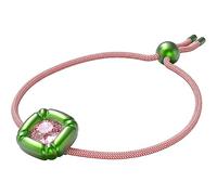 Swarovski Bracelet Dulcis femme, cristal taillé avec précision, coussiné sur une monture verte brillante moulée avec cordon rose, taille M