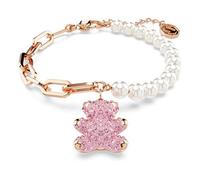 Bracelet Teddy, Perle de cristal, Ours, Rose, Placage de ton or rosé OS