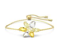 Swarovski Bracelet Gema, fleur ornée de cristaux jaunes et inCOLOR_NAMEes, placage ton or