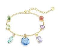 Swarovski Bracelet Gema – Cristaux suspendus, multicolore, placage de ton or – Taille OS