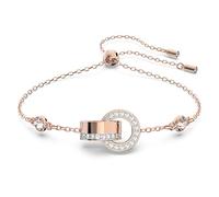 Bracelet Dextera, Boucle entrelacée, Blanc, Placage de ton or rosé