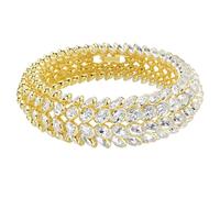 Swarovski Bracelet Idyllia, coupe ovale, blanc, plaqué or